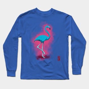 Blue Flamingo Long Sleeve T-Shirt